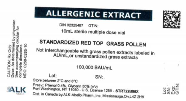 ALLERGENIC EXTRACT
10mL sterile multiple dose vial
STANDARDIZED RED TOP GRASS POLLEN
