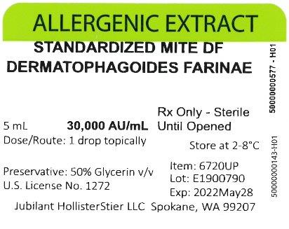 Standardized Mite, D. farinae 5 mL, 30,000 AU/mL Vial Label