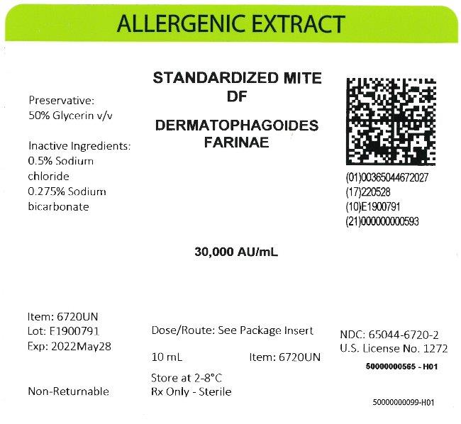 Standardized Mite, D. farinae 10 mL, 30,000 AU/mL Carton Label
