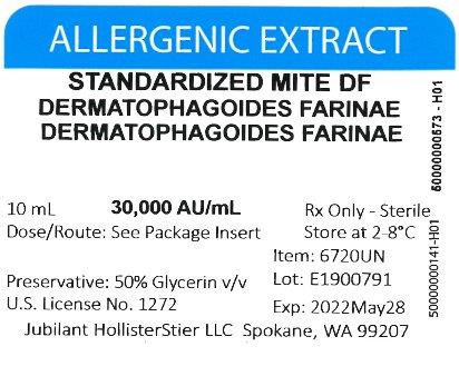 Standardized Mite, D. farinae 10 mL, 30,000 AU/mL Vial Label