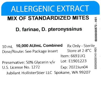Mix of Standardized Mite 10 mL, 10,000 AU/mL Vial Label