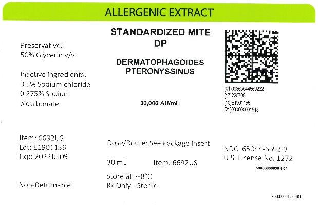 Standardized Mite, D. pter 30 mL, 30,000 AU/mL Carton Label