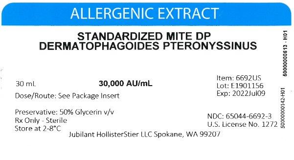Standardized Mite, D. pter 30 mL, 30,000 AU/mL Vial Label