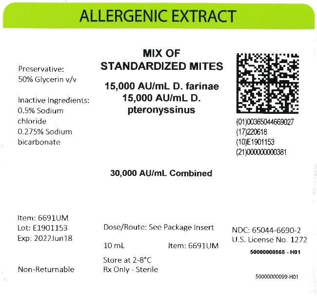 Mix of Standardized Mite 10 mL, 30,000 AU/mL Carton Label
