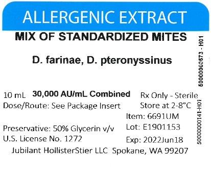 Mix of Standardized Mite 10 mL, 30,000 AU/mL Vial Label