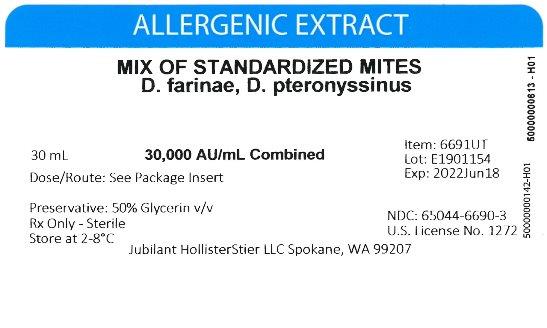 Mix of Standardized Mite 30 mL, 30,000 AU/mL Vial Label