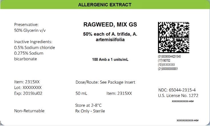 Ragweed Mix GS 50mL Carton 100 Amb a 1 units-mL