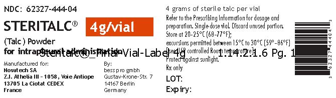 Steritalc 4g Vial Label