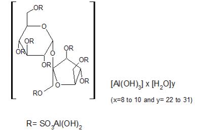 Sucralfate Tablets contain sucralfate and sucralfate is an α-D-glucopyranoside, β-D-fructofuranosyl-, octakis-(hydrogen sulfate), aluminum complex.