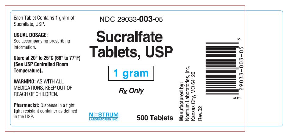 Sucralfate Tablets, USP 1 gram- 500 Count
