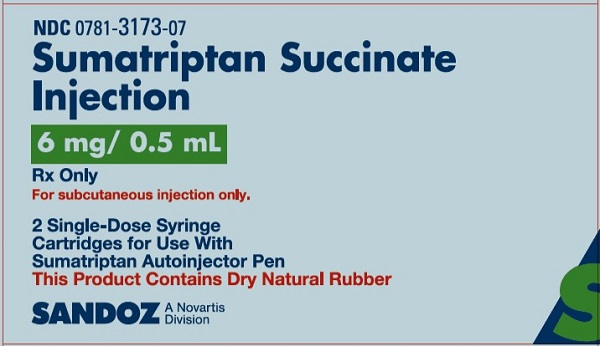 Sumatriptan Injection for Sandoz 6mg refill carton