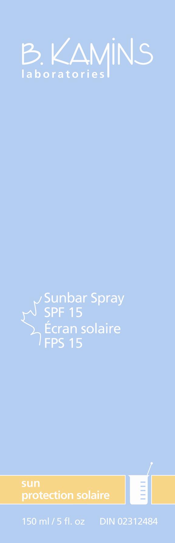 Sunbar Spray SPF front panel image