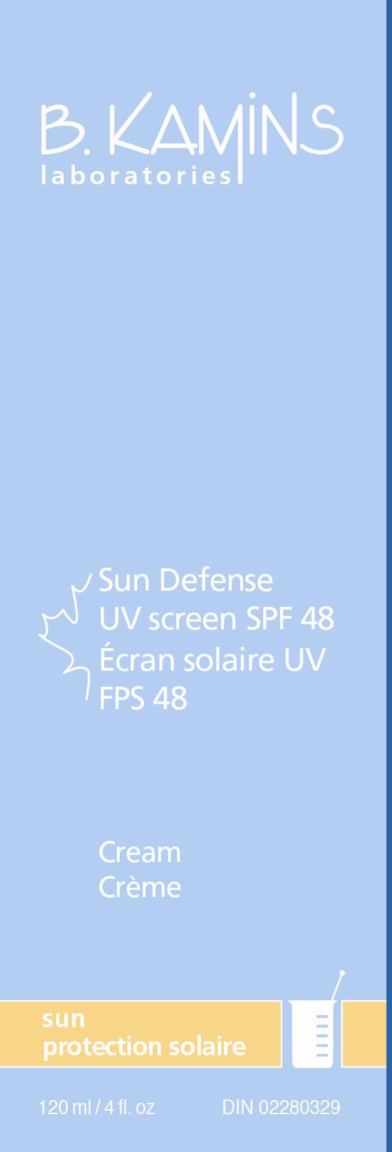 Sun Defense UV screen SPF front panel image