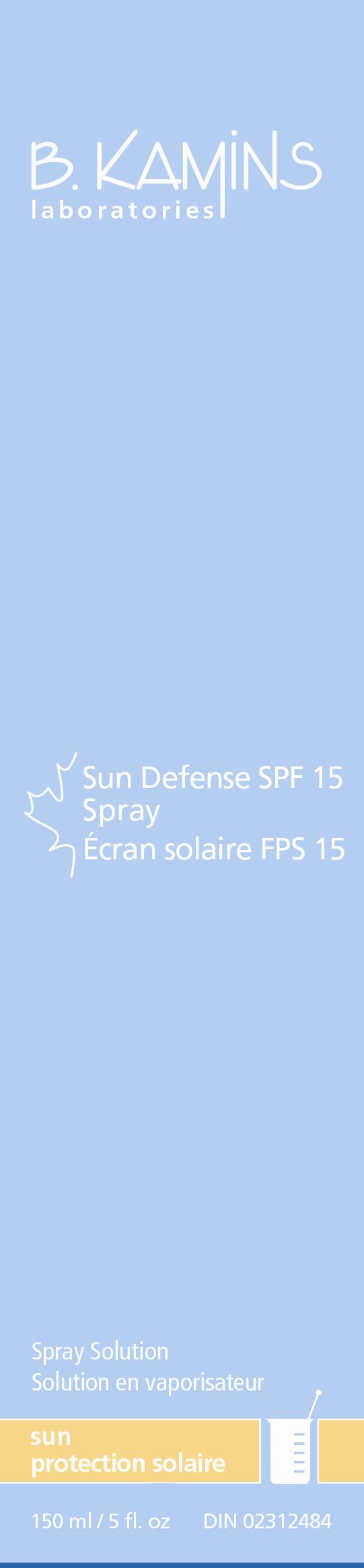 Sun Defense Spray SPF front panel image