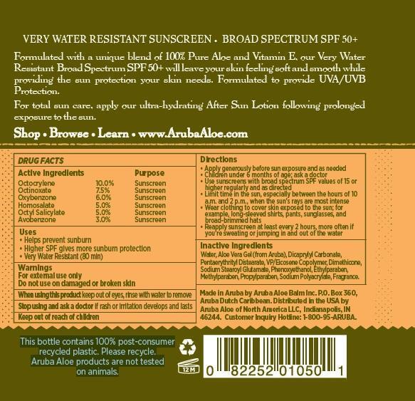 Aruba Aloe Very Water Resistant Sunscreen Spf 50 Information, Side ...
