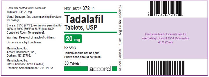 Tadalafil Tablets, USP 20 mg - Label
