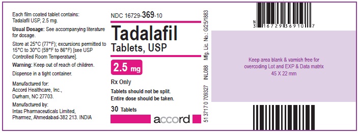 Tadalafil Tablets, USP 2.5 mg - Label