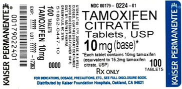 Tamoxifen Citrate Tablets USP 10 mg, 100s Label