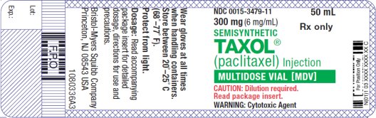 Taxol 300 mg Vial Label