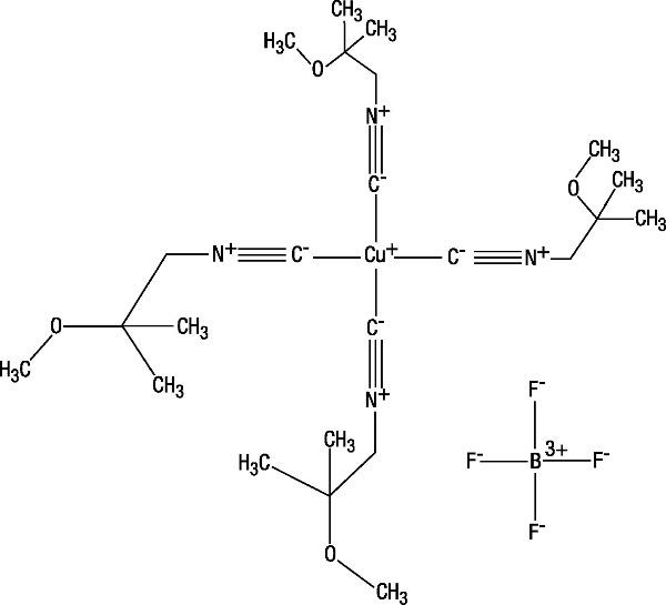 Tetrakis (2-methoxy isobutyl isonitrile) Copper (I) tetrafluoroborate structural formula