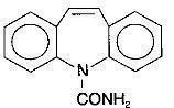 Tegretol, carbamazepine structural formula 