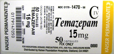 temazepam 15 mg-bottle of 50