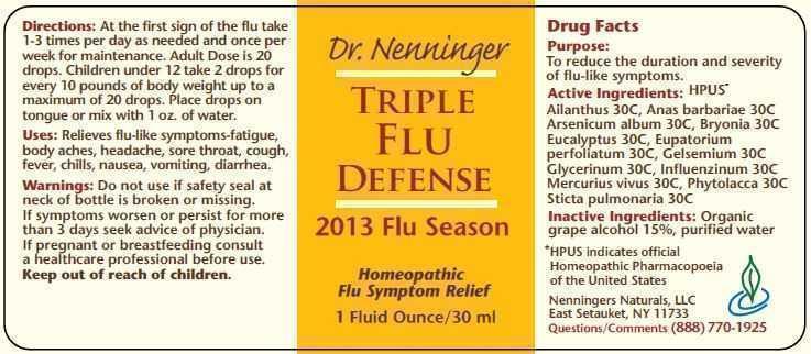 Triple Flu Defense Label 30 ml