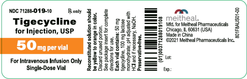 Principal Display Panel – Tigecycline for Injection, USP 50 mg Vial Label

