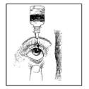 Open eyes, look up, and draw the lower lid of your eye down gently with your index finger to form a pocket between your eyelid and your eye (Figure 4).