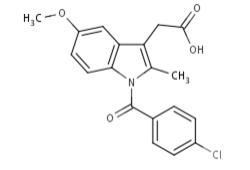  the following chemical structure for TIVORBEX (indomethacin) capsule is a nonsteroidal anti-inflammatory drug, available as hard gelatin capsules of 20 mg and 40 mg for oral administration. The chemical name is 1-(4-chlorobenzoyl)-5-methoxy-2-methyl-1H-indole-3-acetic acid. The molecular weight is 357.8. Its molecular formula is C19H16ClNO4.
