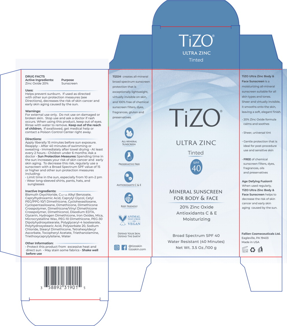 Principal Display Panel - TiZO Ultra Zinc SPF 40 Carton Label
