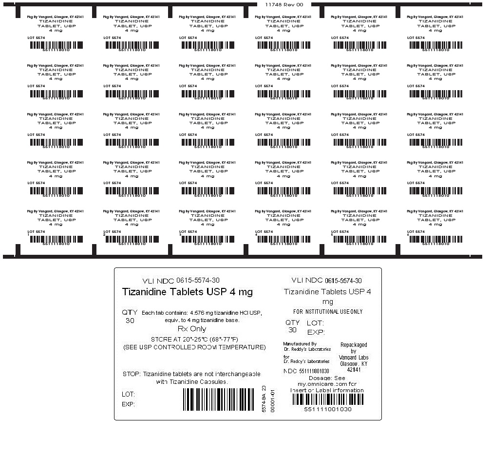 Tizanidine 4mg unit dose label