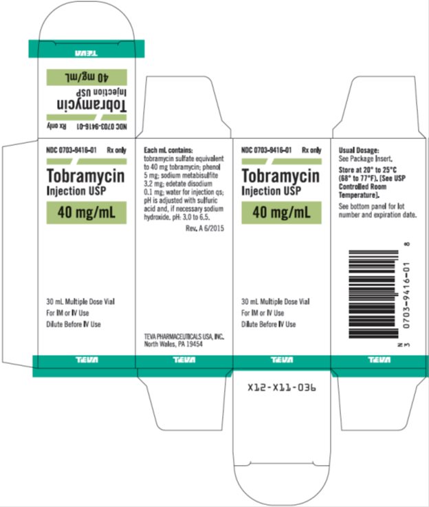 Tobramycin Injection USP 40 mg/mL, 30 mL Multiple Dose Vial Carton
