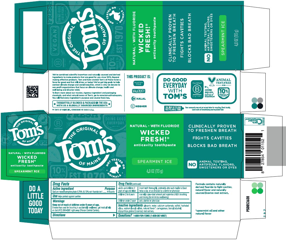 Toms Wicked Fresh Spearmint Ice Fresh Breath / Cavity Protection while Breastfeeding