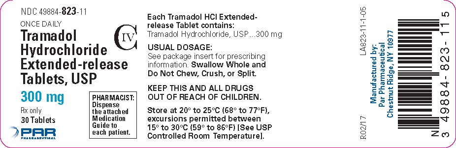 Tramadol HCl ER Tablets, 300 mg label
