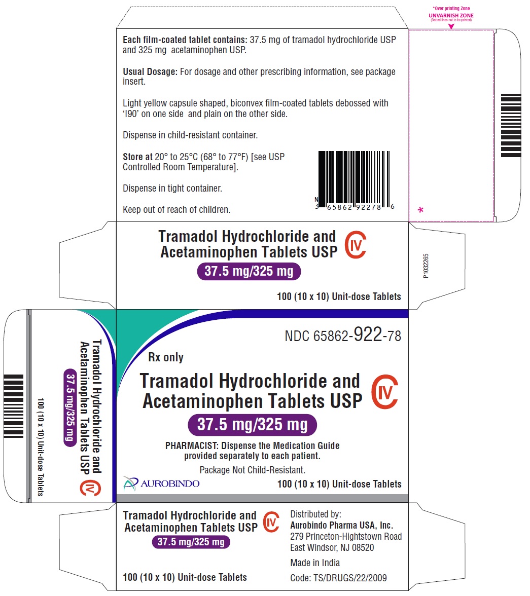 PACKAGE LABEL.PRINCIPAL DISPLAY PANEL - 37.5 mg/325 mg - 100 (10x10) Unit-dose Tablets