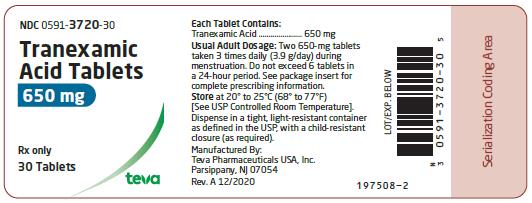 650 mg, 30 tablets label