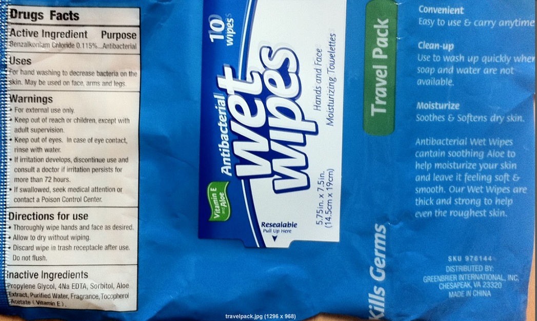 Antibacterial Wet Wipes Travel Pack | Benzalkonium Chloride Swab Breastfeeding