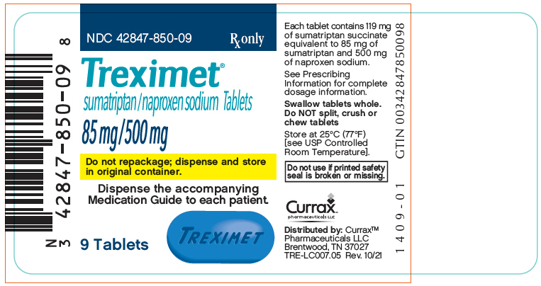 PRINCIPAL DISPLAY PANEL - 85 mg/500 mg Tablet Bottle Label