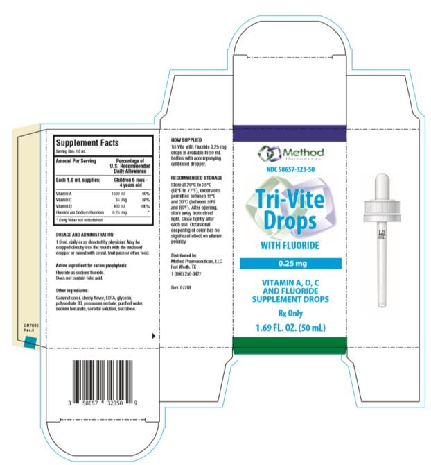 NDC 58657-323-50
Tri-Vite
Drops
WITH FLUROIDE 
0.25 mg
1.69 FL. OZ. (50 mL)
