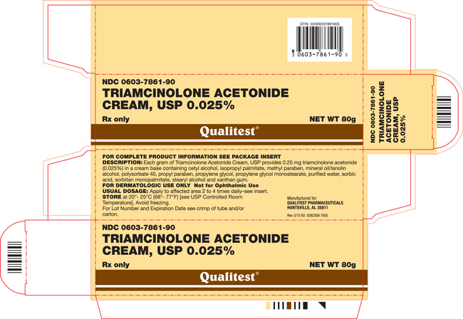 This is an image of the 80 g carton for Triamcinolone Acetonide 0.025% cream.