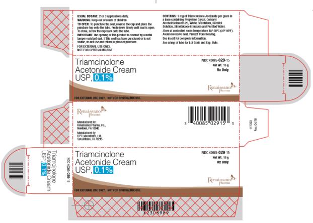NDC 40085-029-15 Triamcinolone Acetonide Cream USP, 0.1% 
