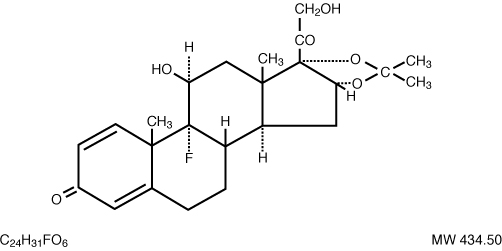 This is an image of the structural formula for Triamcinolone Acetonide.
