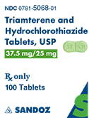 Triamterene and Hydrochlorothiazide Tablets 37.5 mg/25 mg Label