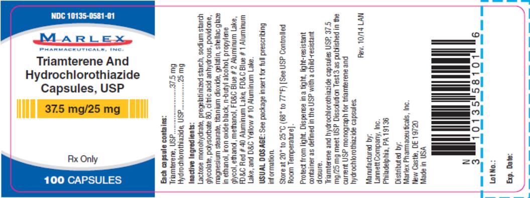 PRINCIPAL DISLPAY PANEL 
NDC 10135-0581-01
Marlex
Triamterene and Hydrochlorothiazide Capsules
37.5 mg/25 mg 
Rx Only 
100 Capsules 
