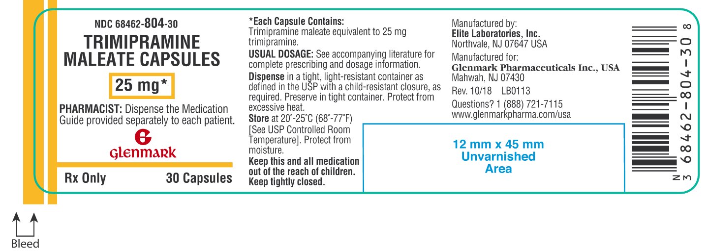Trimipramine Maleate Capsules 25mg Container Label- 30ct.