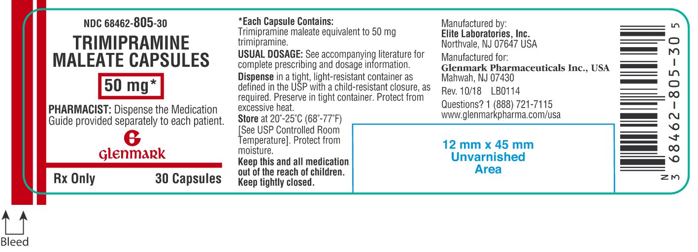 Trimipramine Maleate Capsules 50mg Container Label- 30ct.