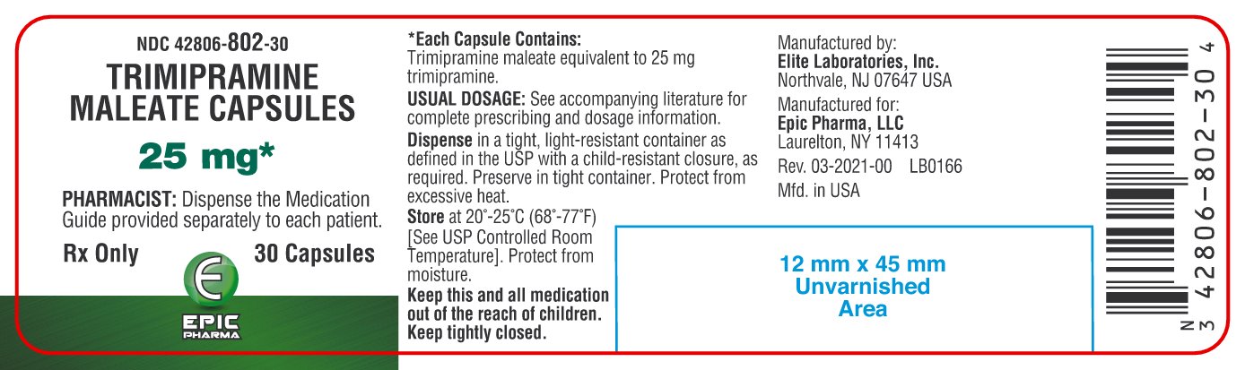 Trimipramine Maleate Capsules 25 mg-30ct