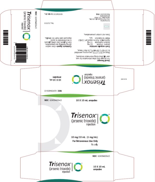 Trisenox® (arsenic trioxide) Injection 1 mg/mL, 10 x 10 mL Ampules, Carton