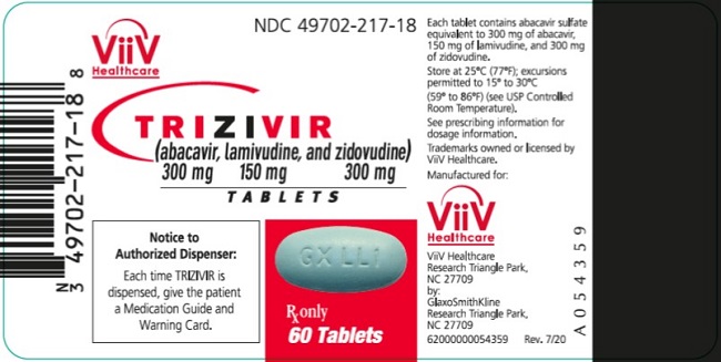 Trizivir tablet 60 count label